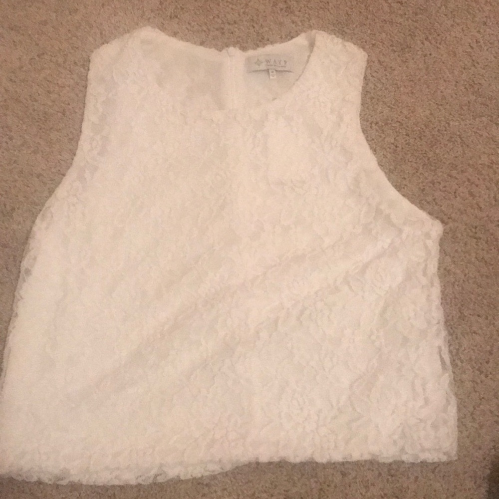 White lace tank